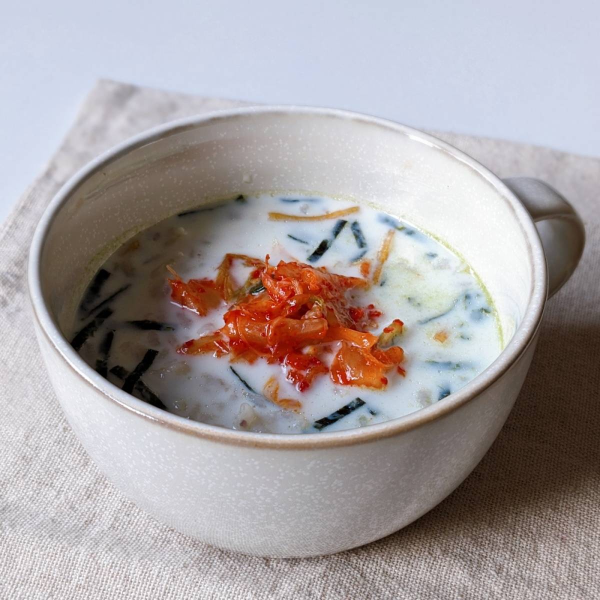 永谷園公式の「まるで和風リゾット!?豆乳茶づけ　〜基本編〜」のレシピ