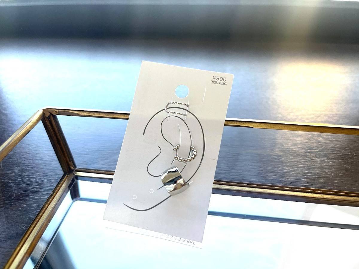 3COINS(スリーコインズ) ワイドメタルイヤカフ3個SET