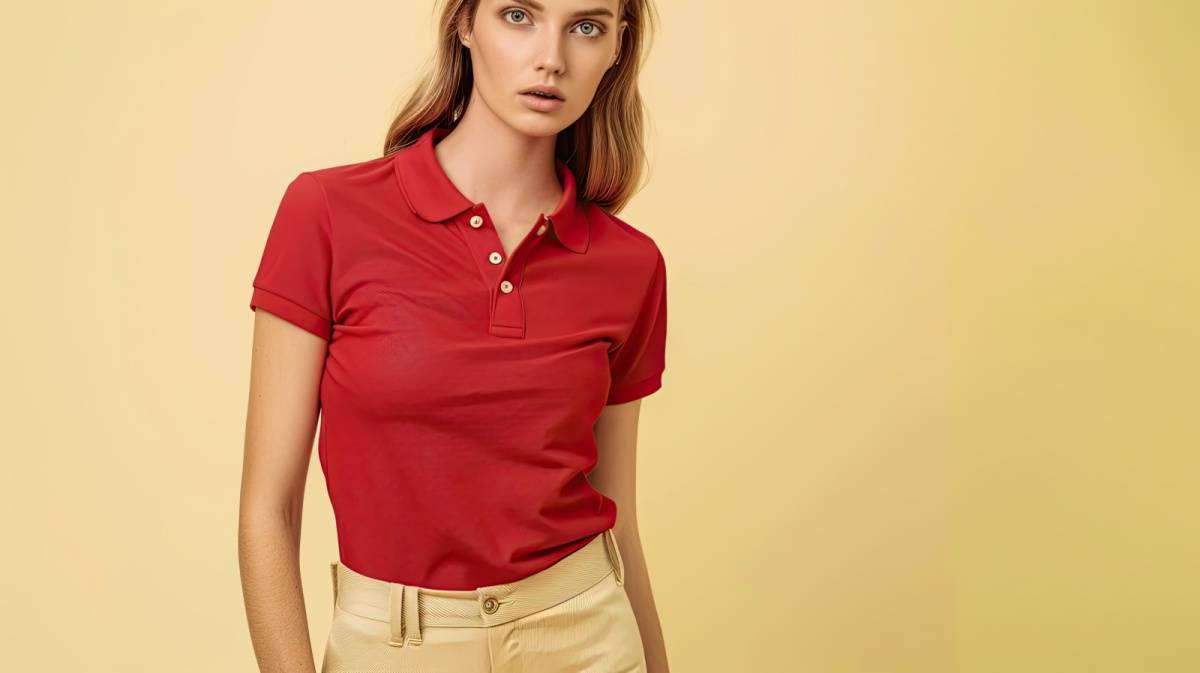 ポロシャツを着た女性