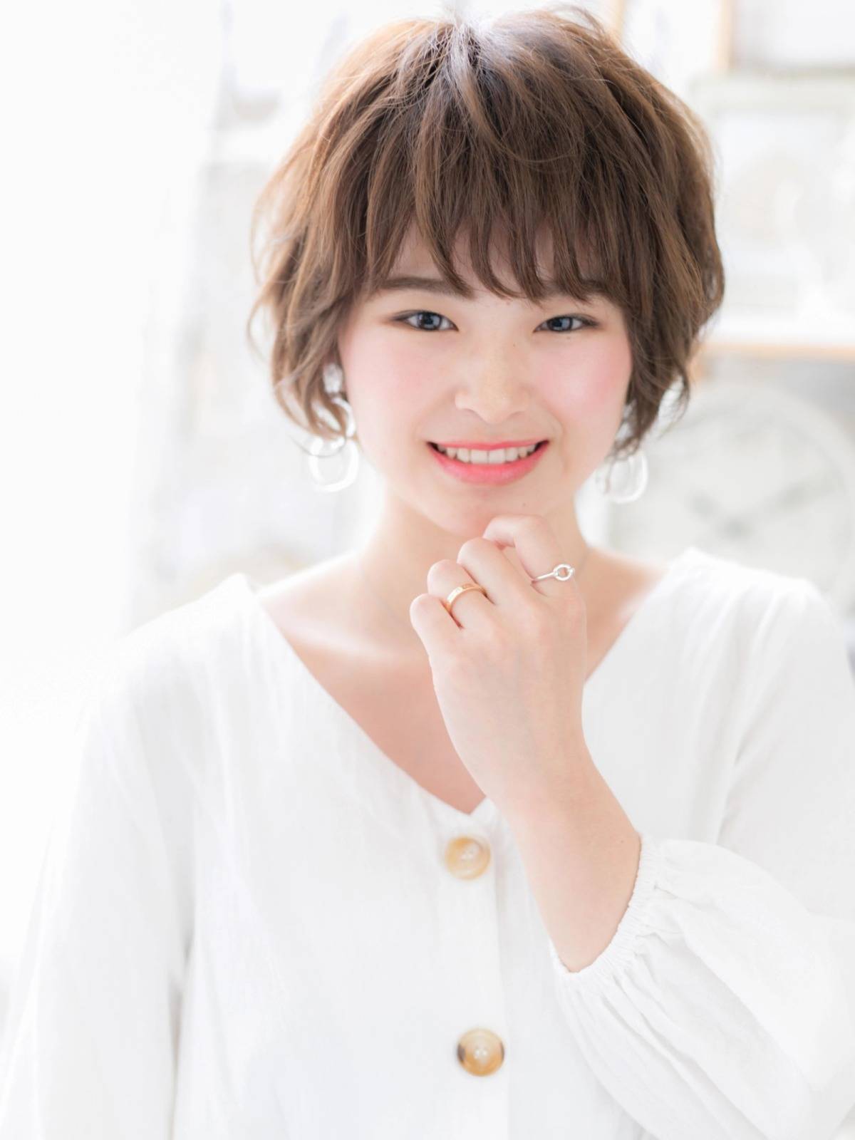 大人可愛いゆるふわショート