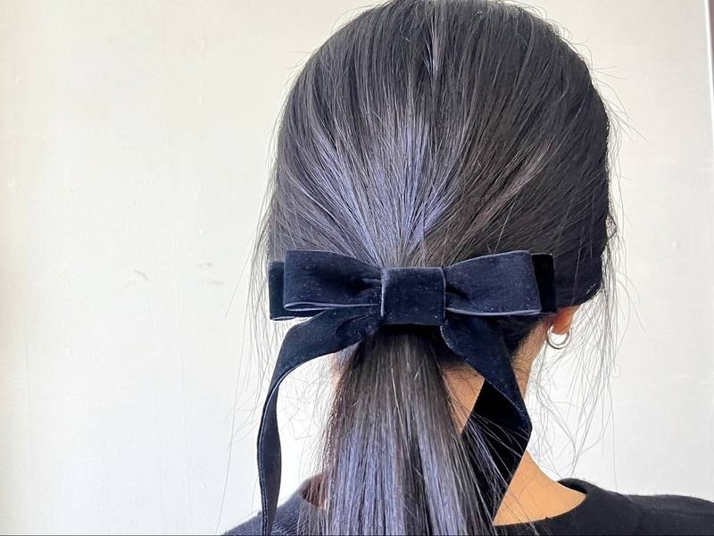 3COINSベロアダブルリボンヘアフック着画①