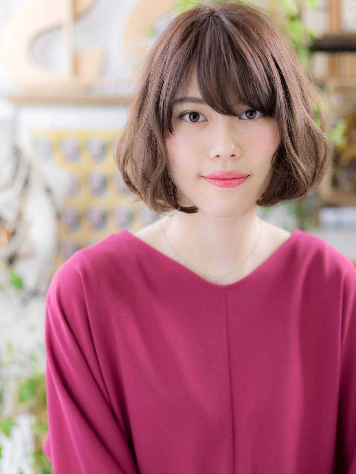 大人可愛いゆるウェーブボブ