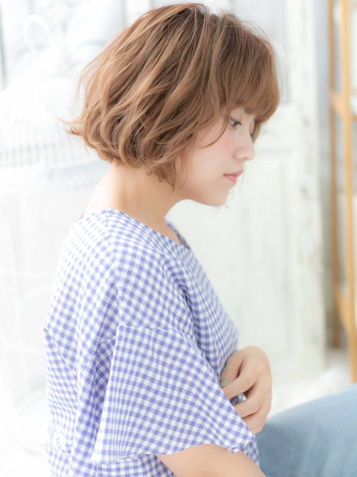 くせ毛風ルーズボブ