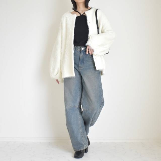 ホルターネックトップス×ロングカーディガン