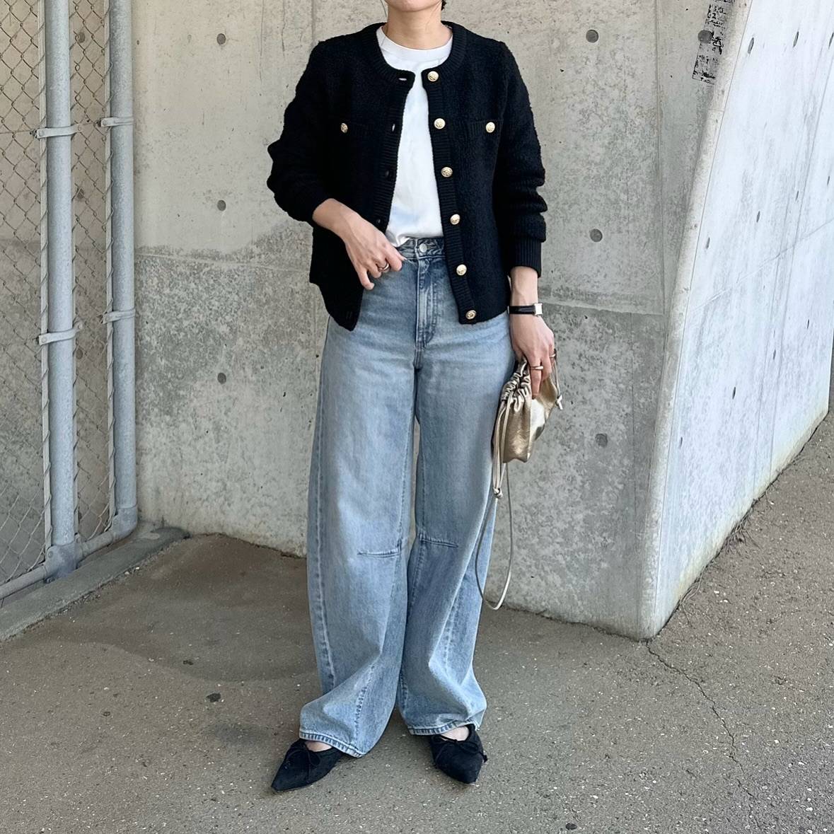 ノーカラージャケット風カーディガンを羽織る♡