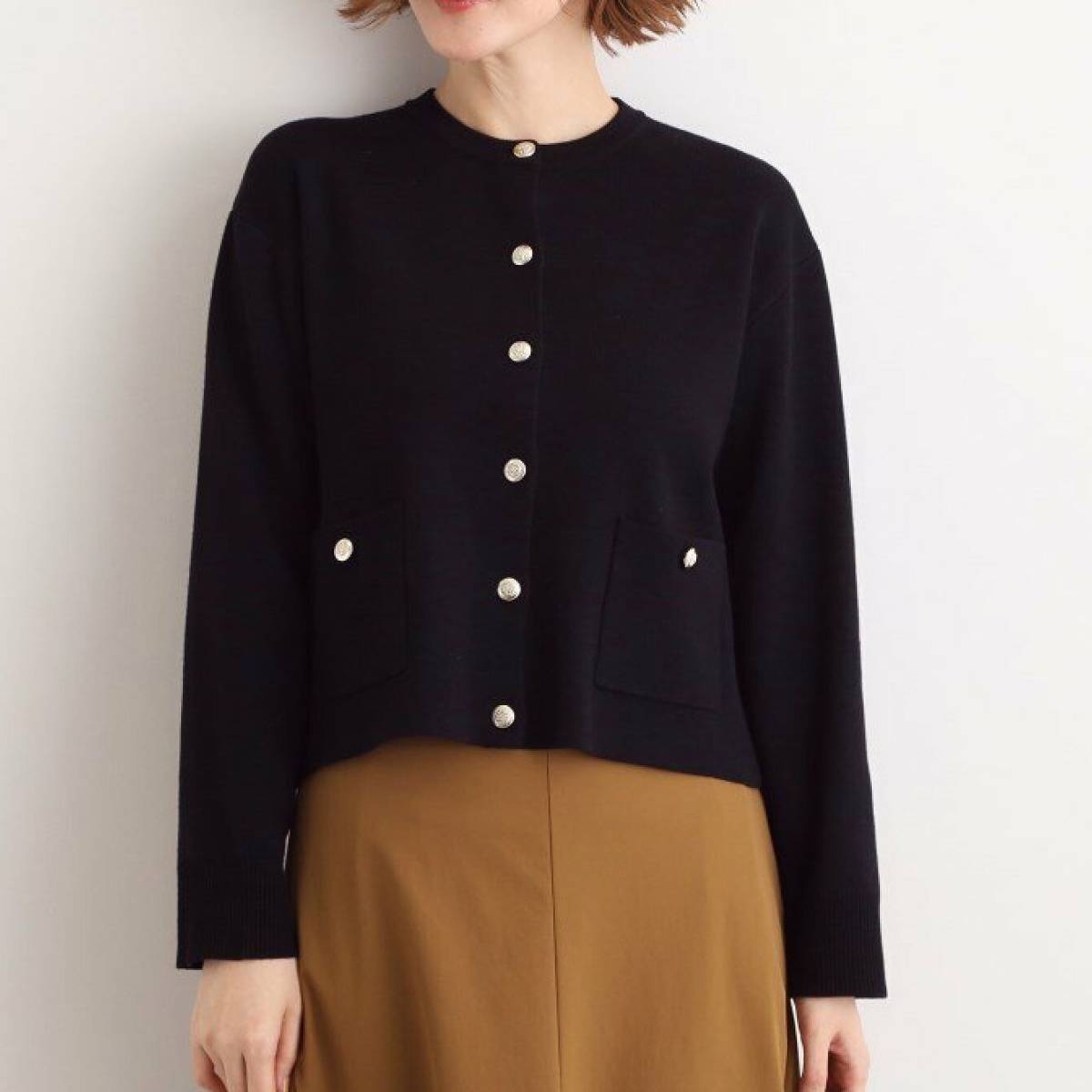 grove ジャケットライク総針カーディガン