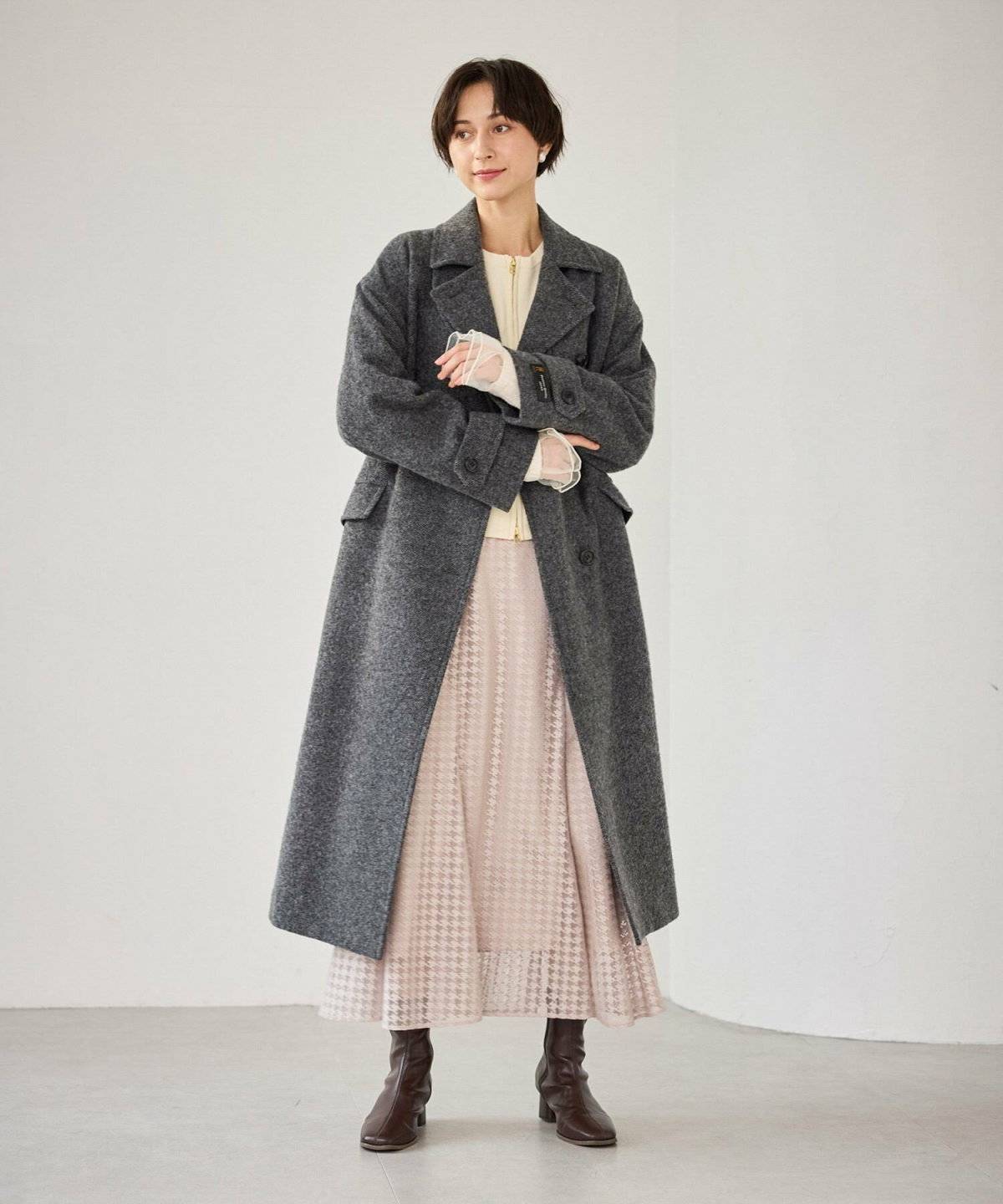 冬コーデの女性