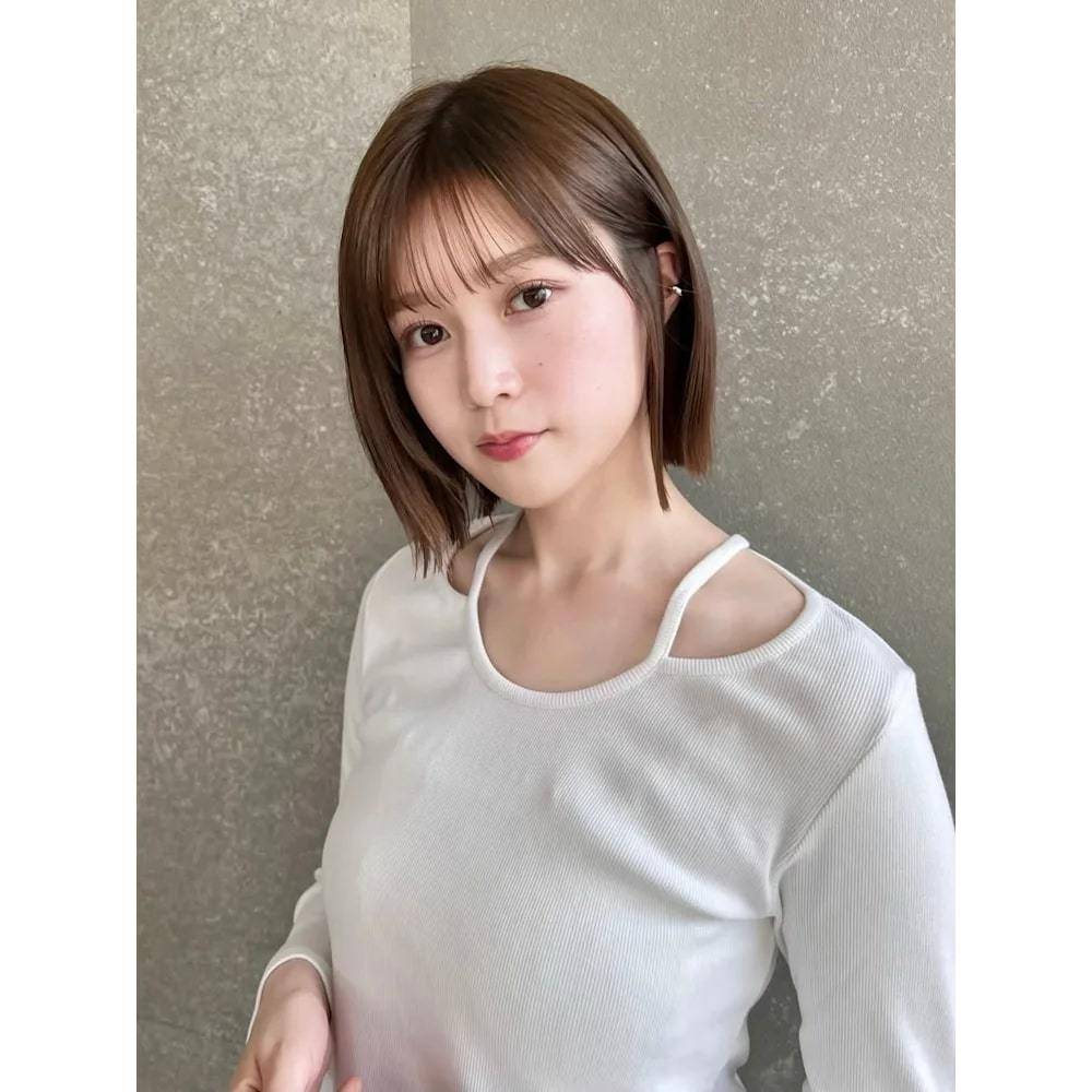 定番の切りっぱなしボブ