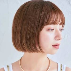  シンプル丸みシルエットボブ 