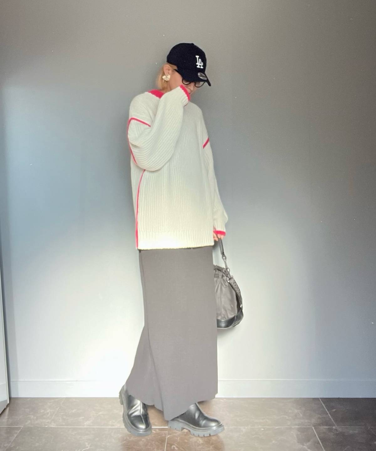 バイカラーニットを主役にする♡