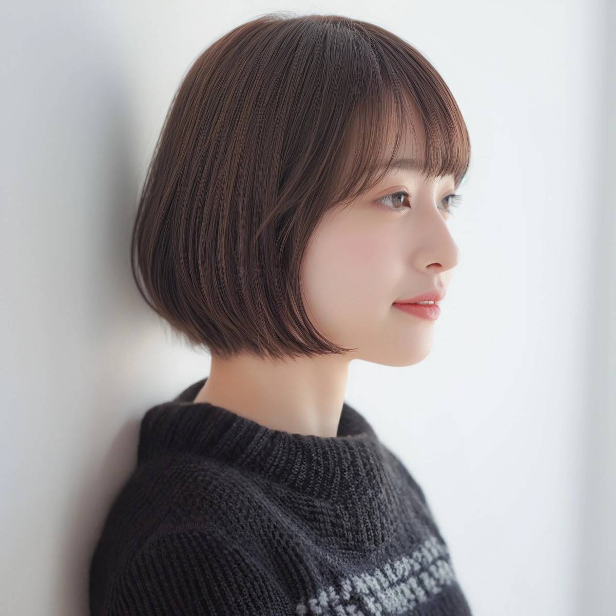 レイヤー丸みボブ