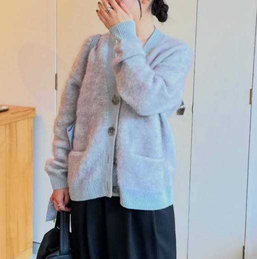 acnestudios モヘアカーディガンコーデ