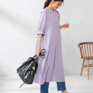  ラベンダーワンピースコーデ 