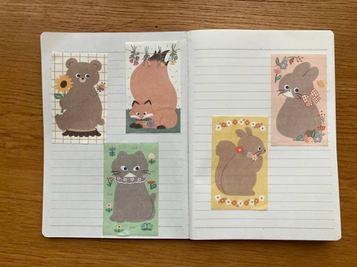 Seria(セリア):貼ってはがせるロールメモ 20片 アニマル