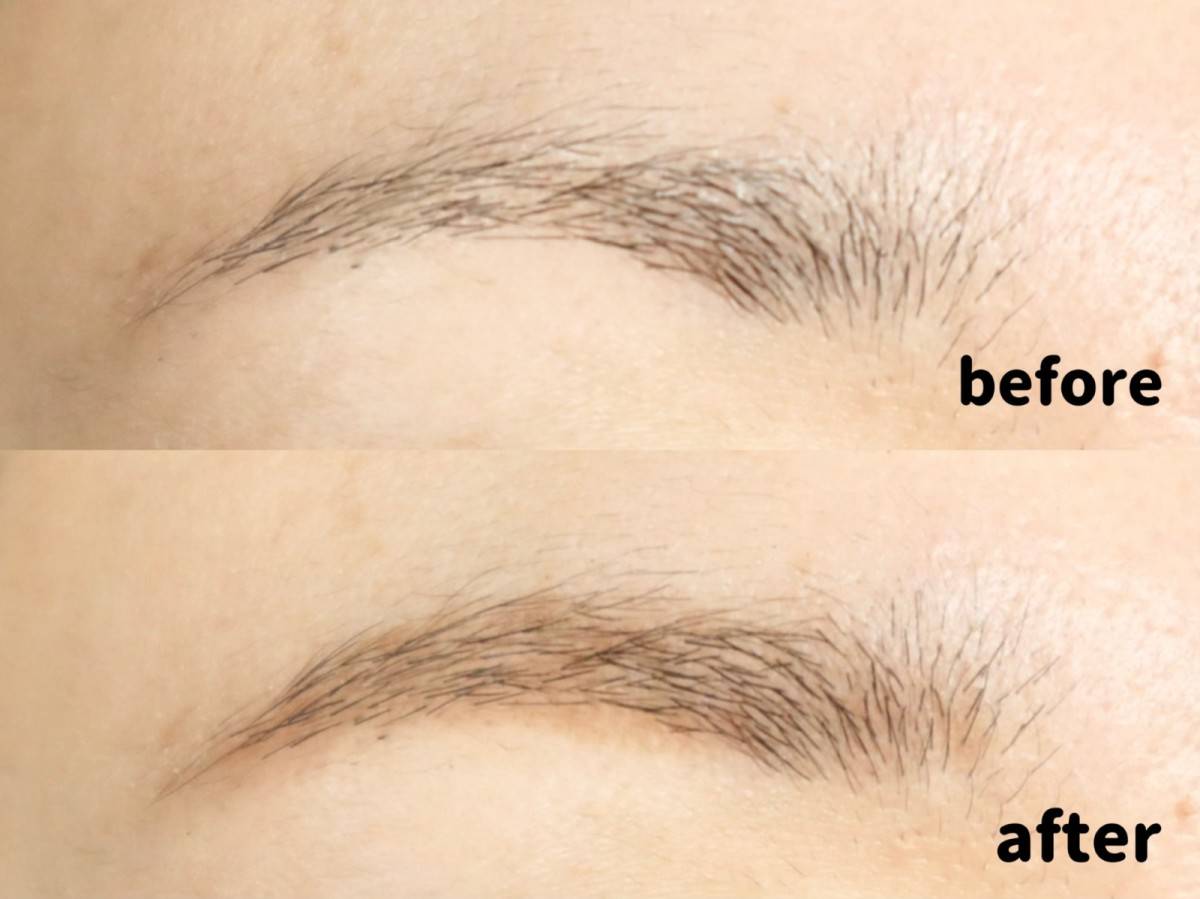 excel(エクセル) ザ プライムアイブロウ PE06:アッシュベージュ(before.after)