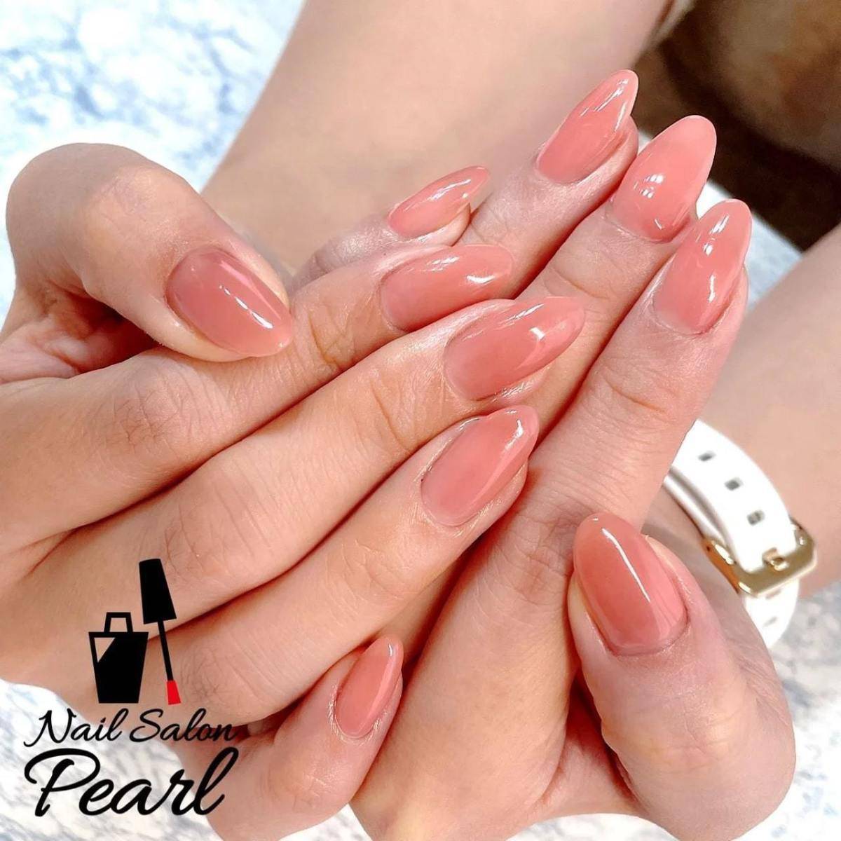 ちゅるんピンクワンカラーネイル