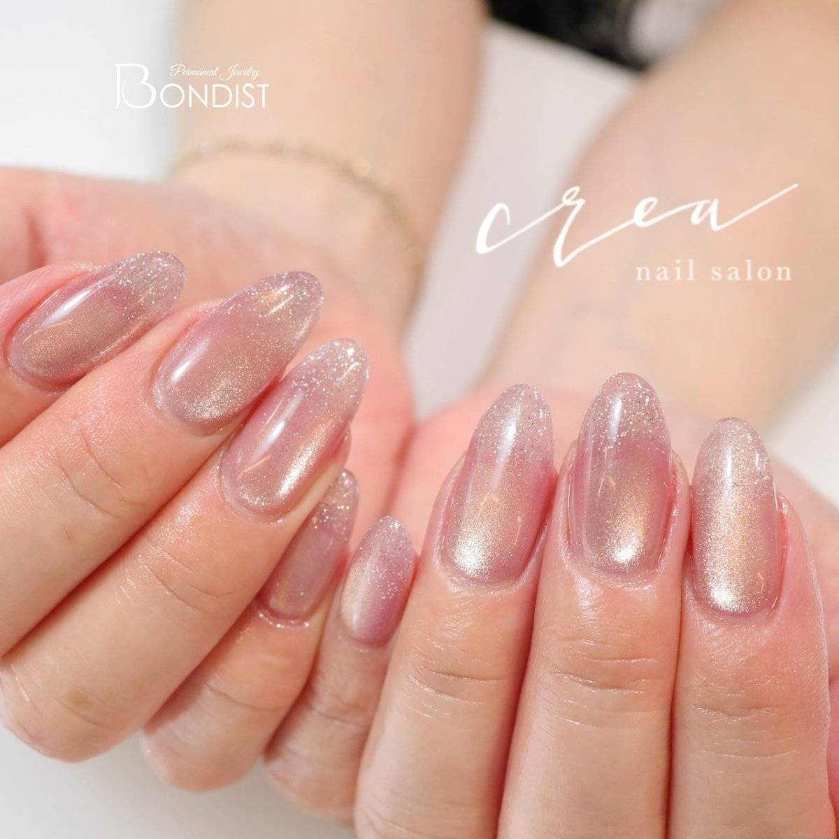 透け感ピンクネイル