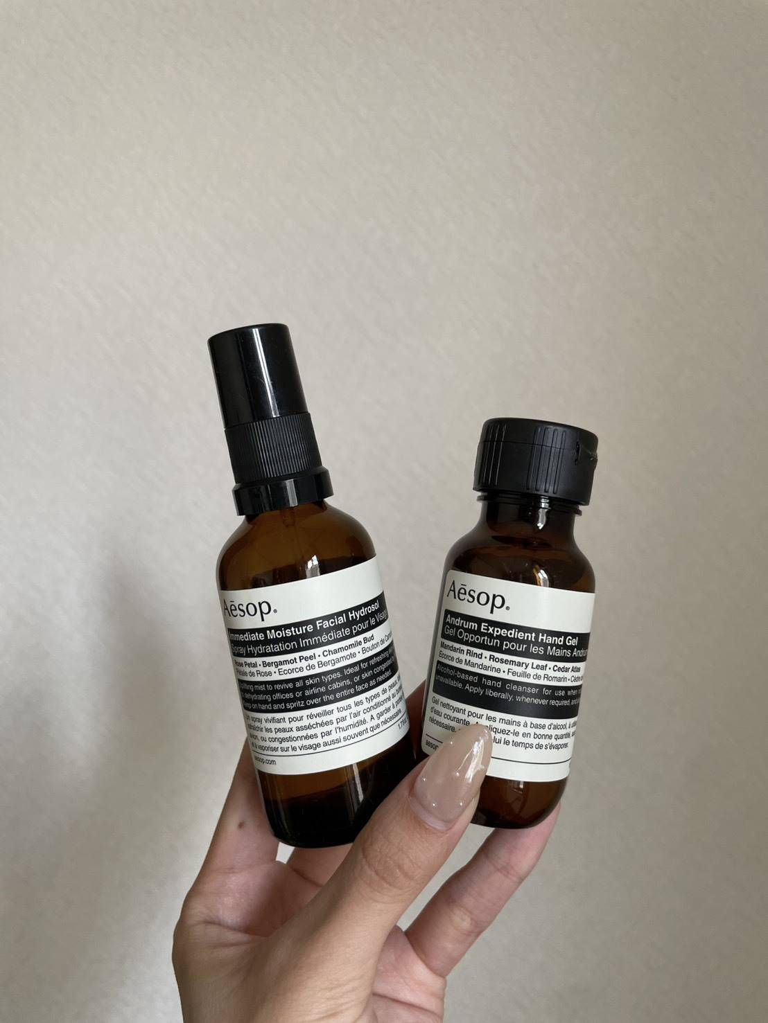 「Aesop」のハンドジェルとフェイスミスト