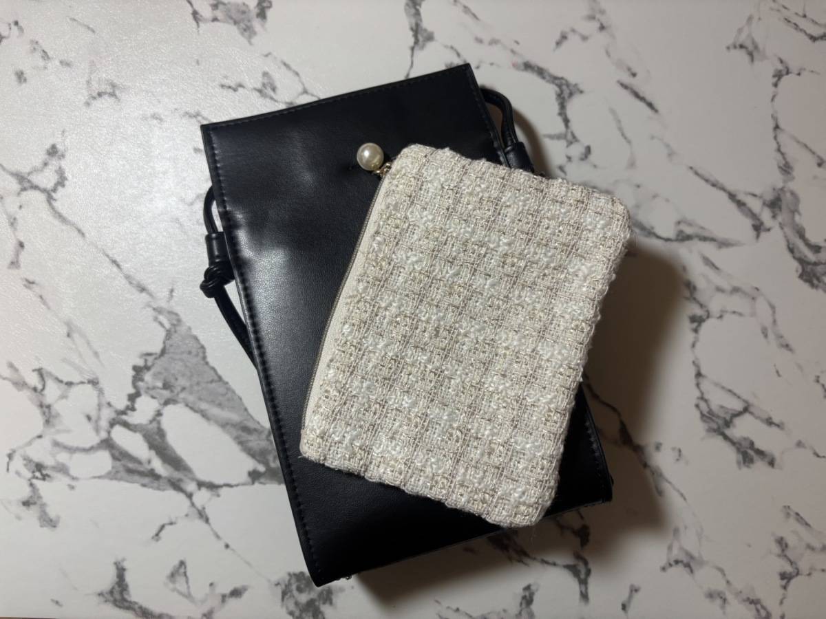 3COINS  ツイードミニポーチ 鞄