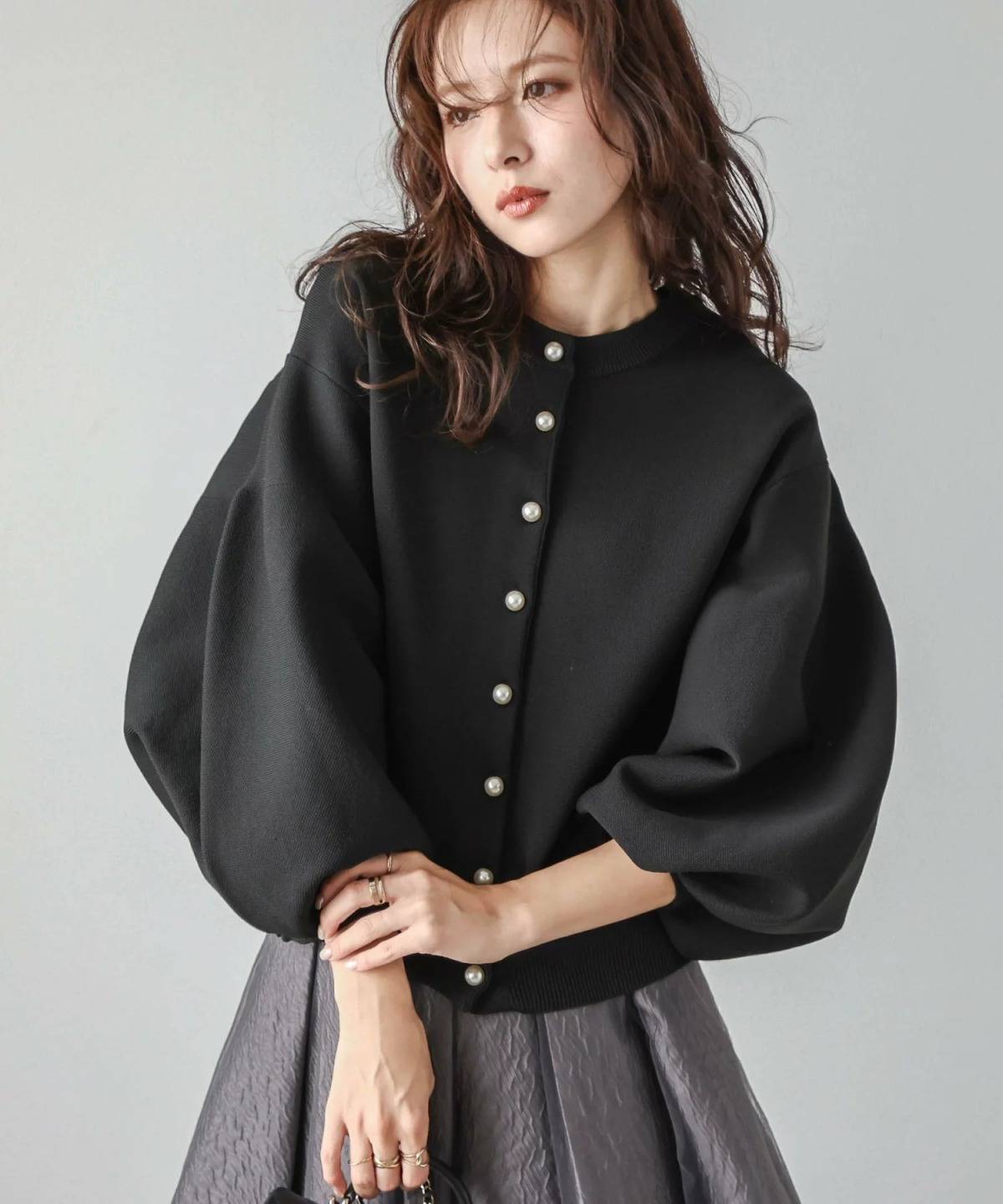 Lajour 2wayパールニットカーディガン