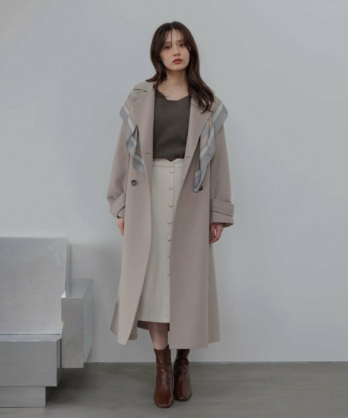 ロングコートコーデ