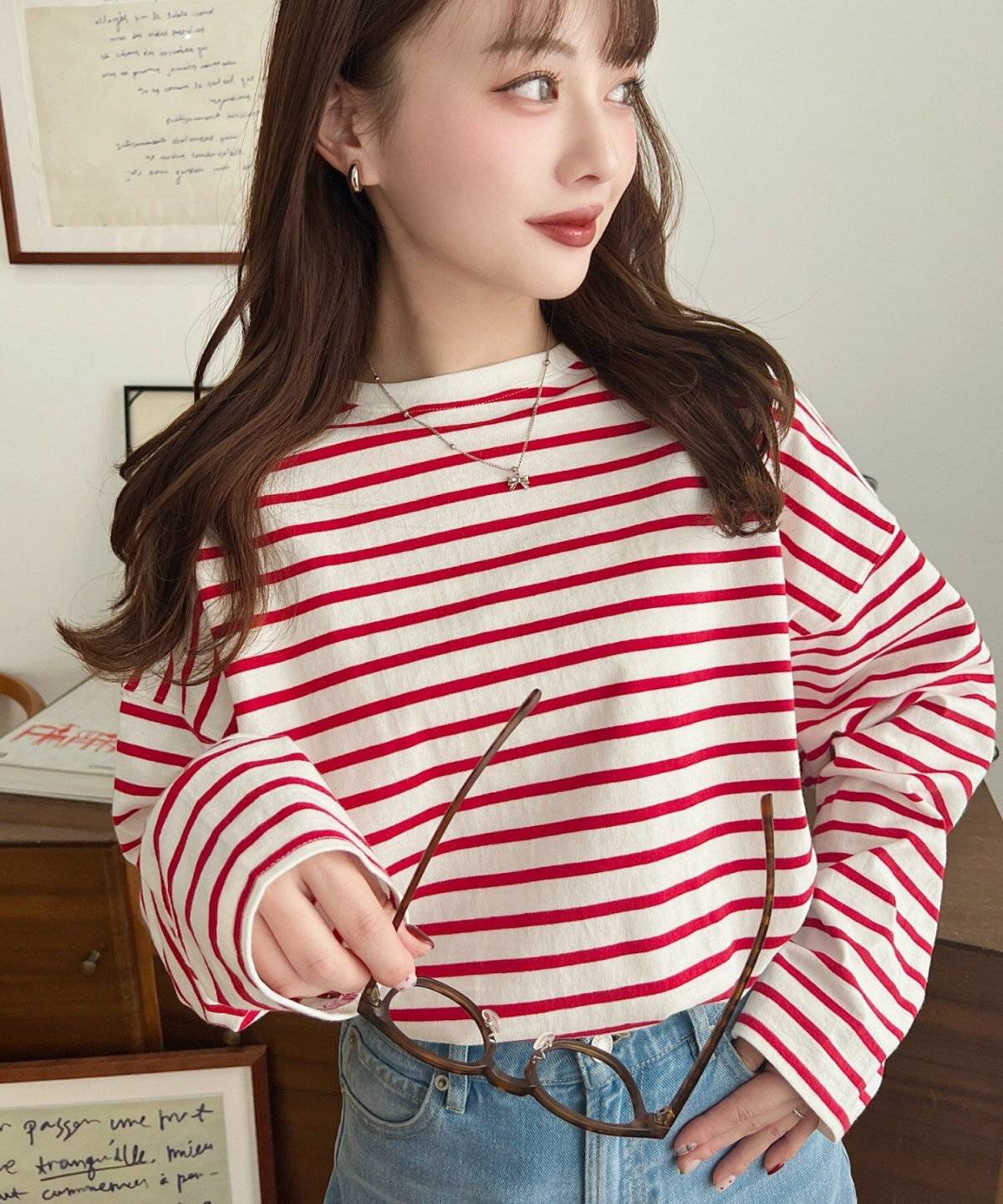 ボーダーTコーデ