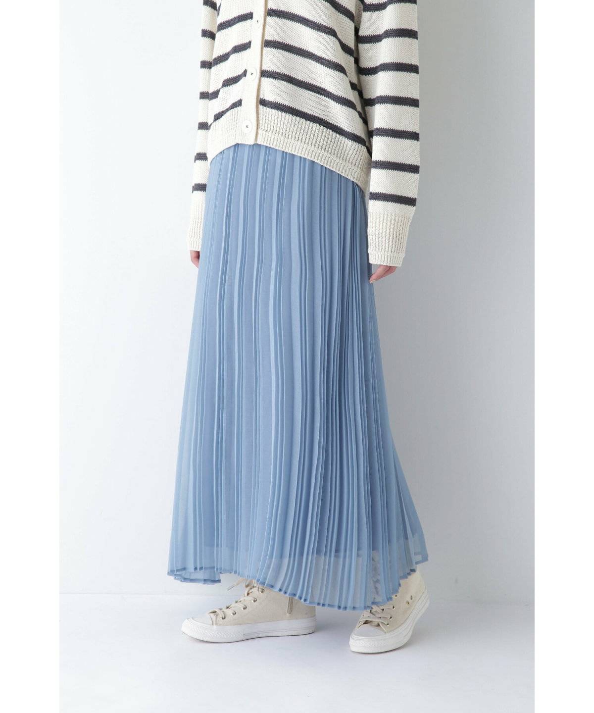 プリーツスカートコーデ