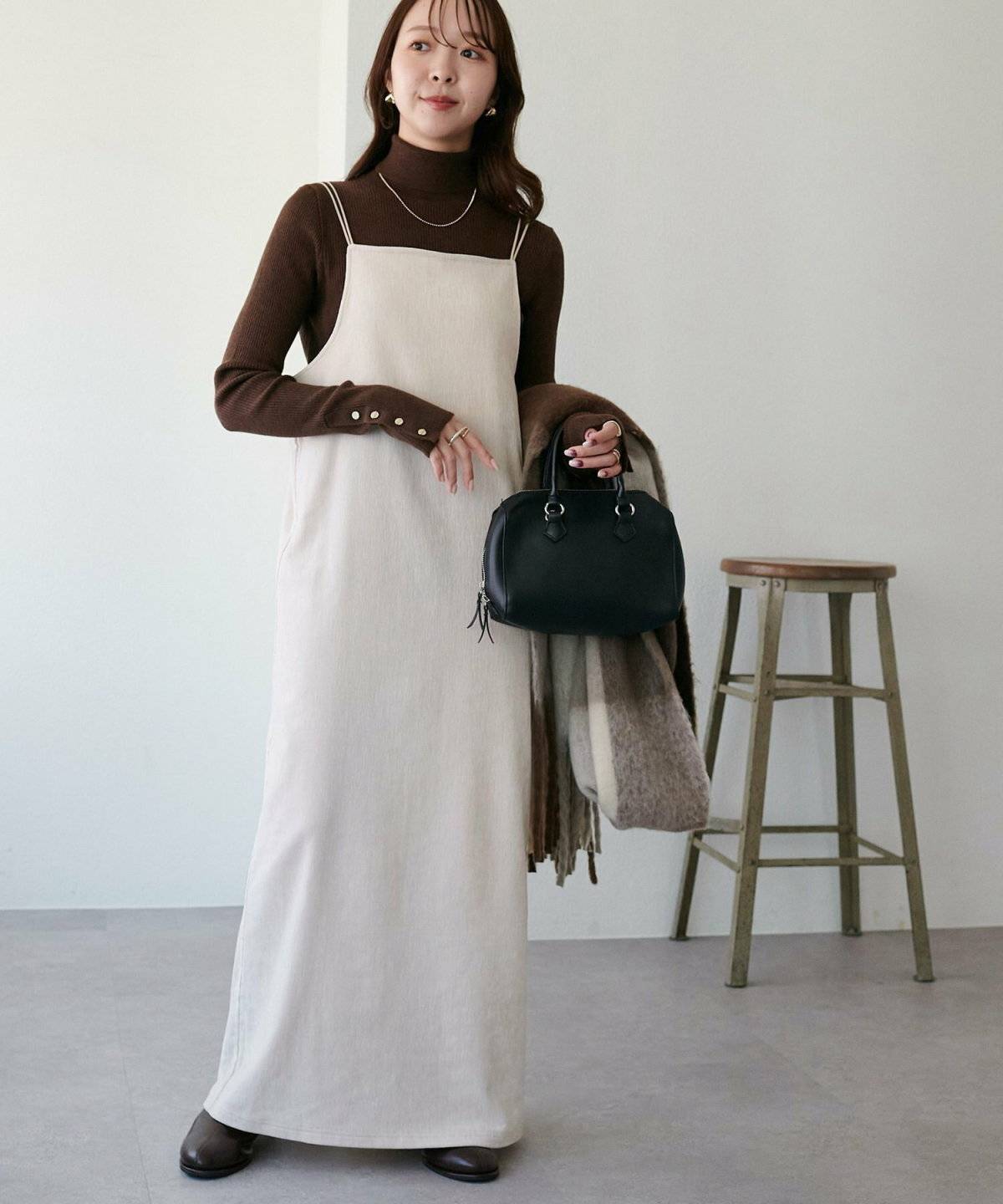 キャミワンピースコーデ