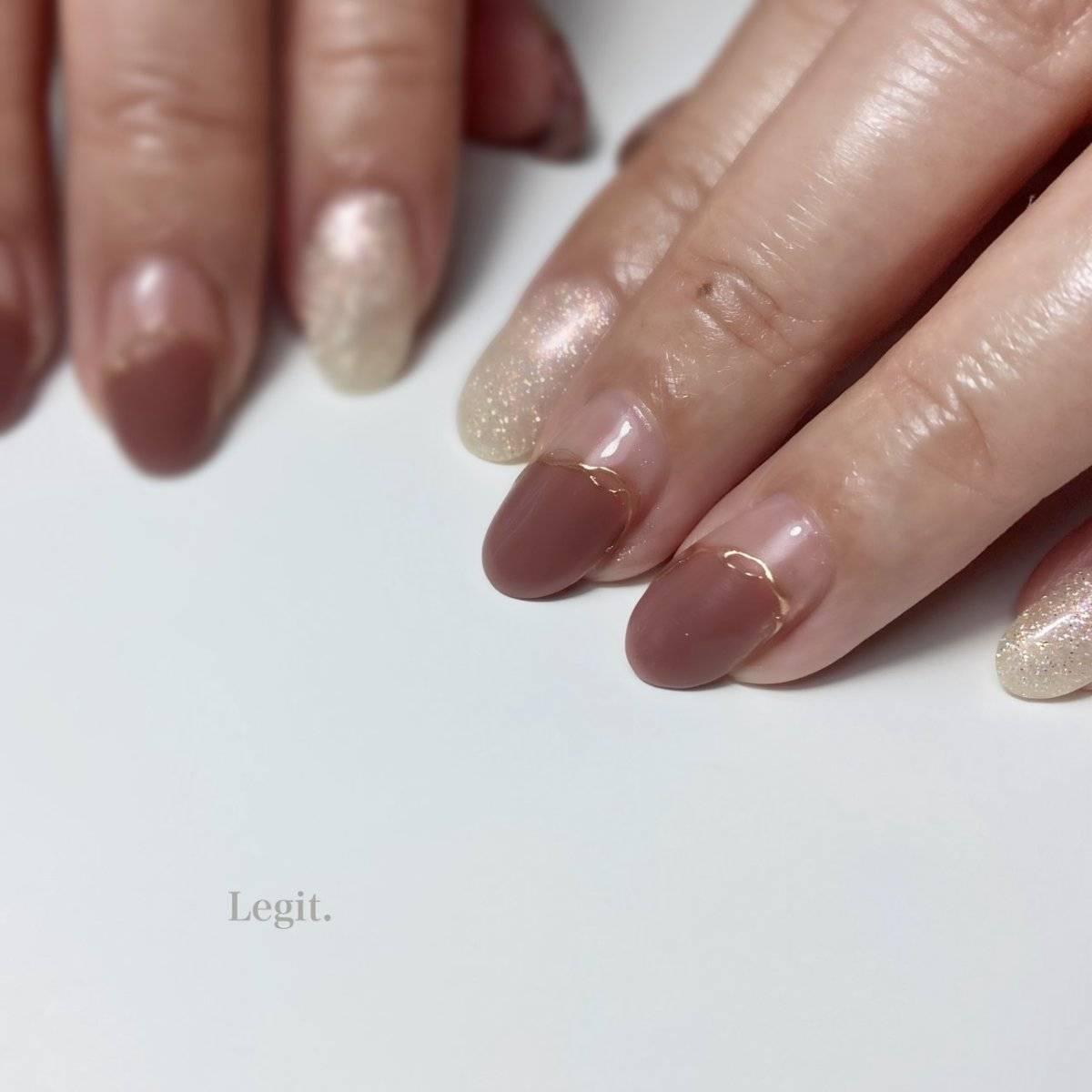 ピンクブラウンネイル