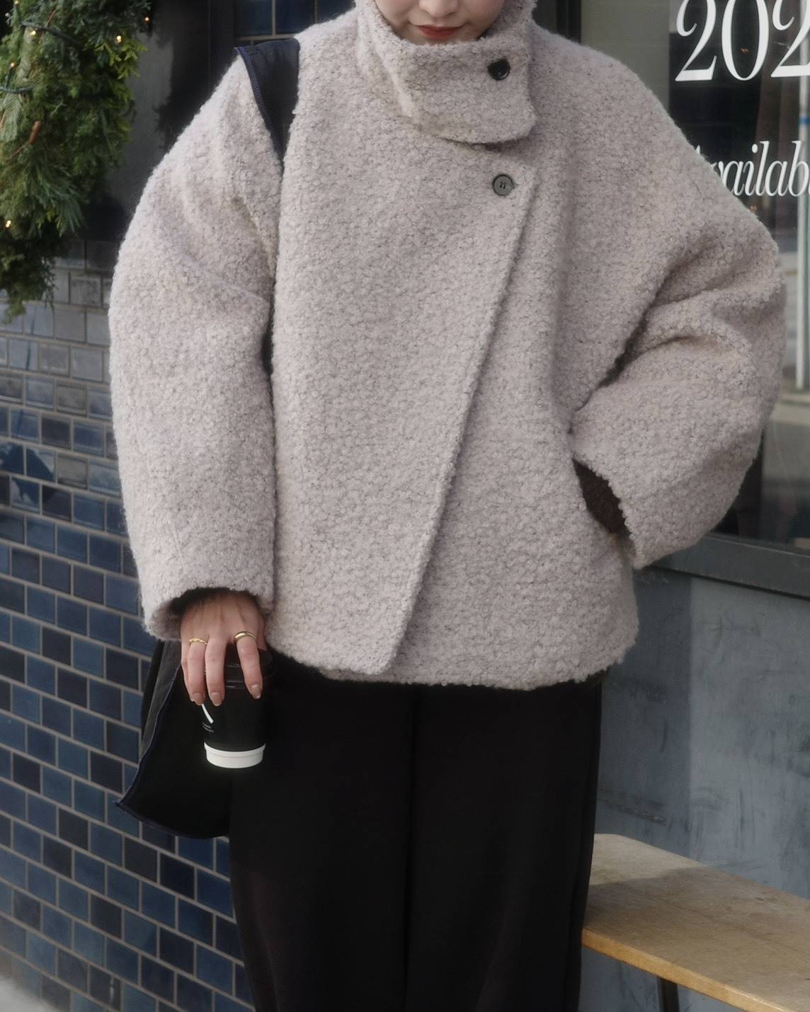 ボアコートコーデ