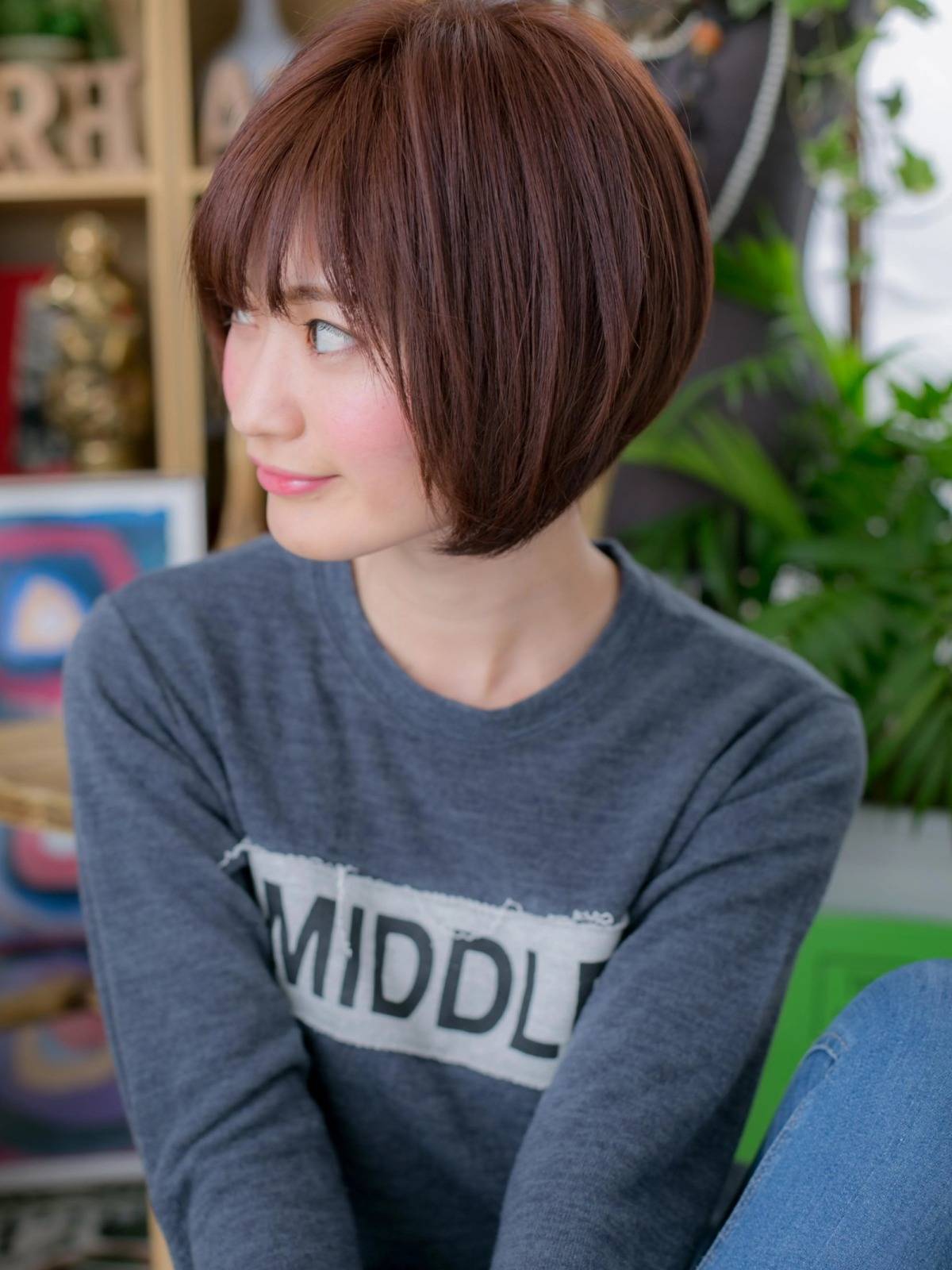 シンプルな丸みボブ