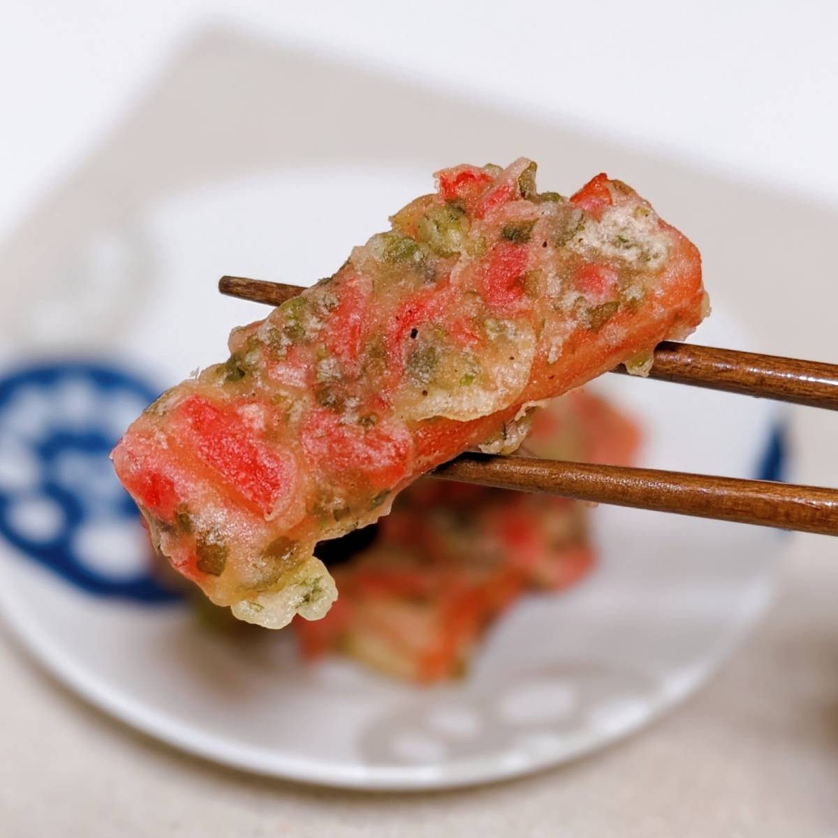 いちまさ公式の「カニかまの磯部揚げ紅生姜味」のレシピ