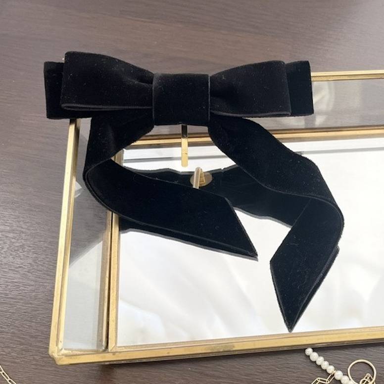 3COINS ベロアダブルリボンヘアフック置き画①