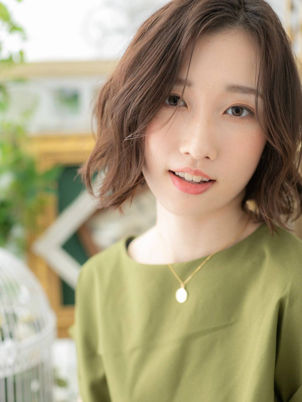 くせ毛風の無造作ボブ