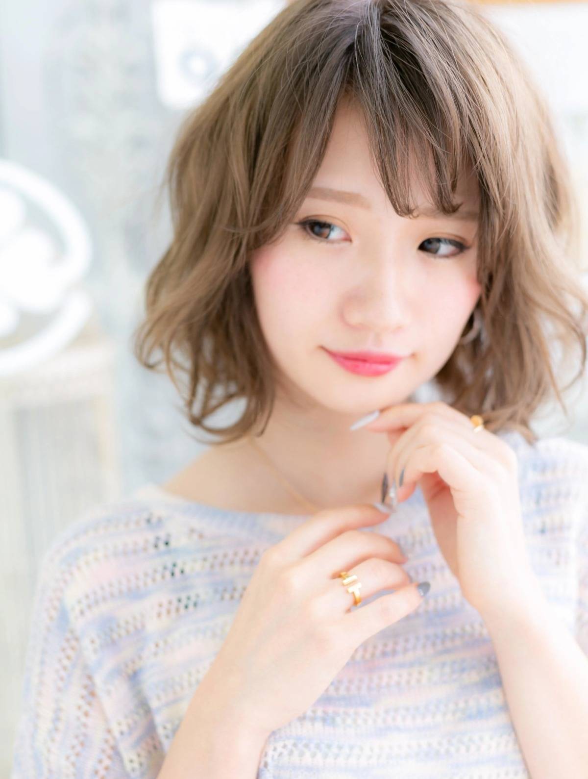 シフォンウェーブボブ