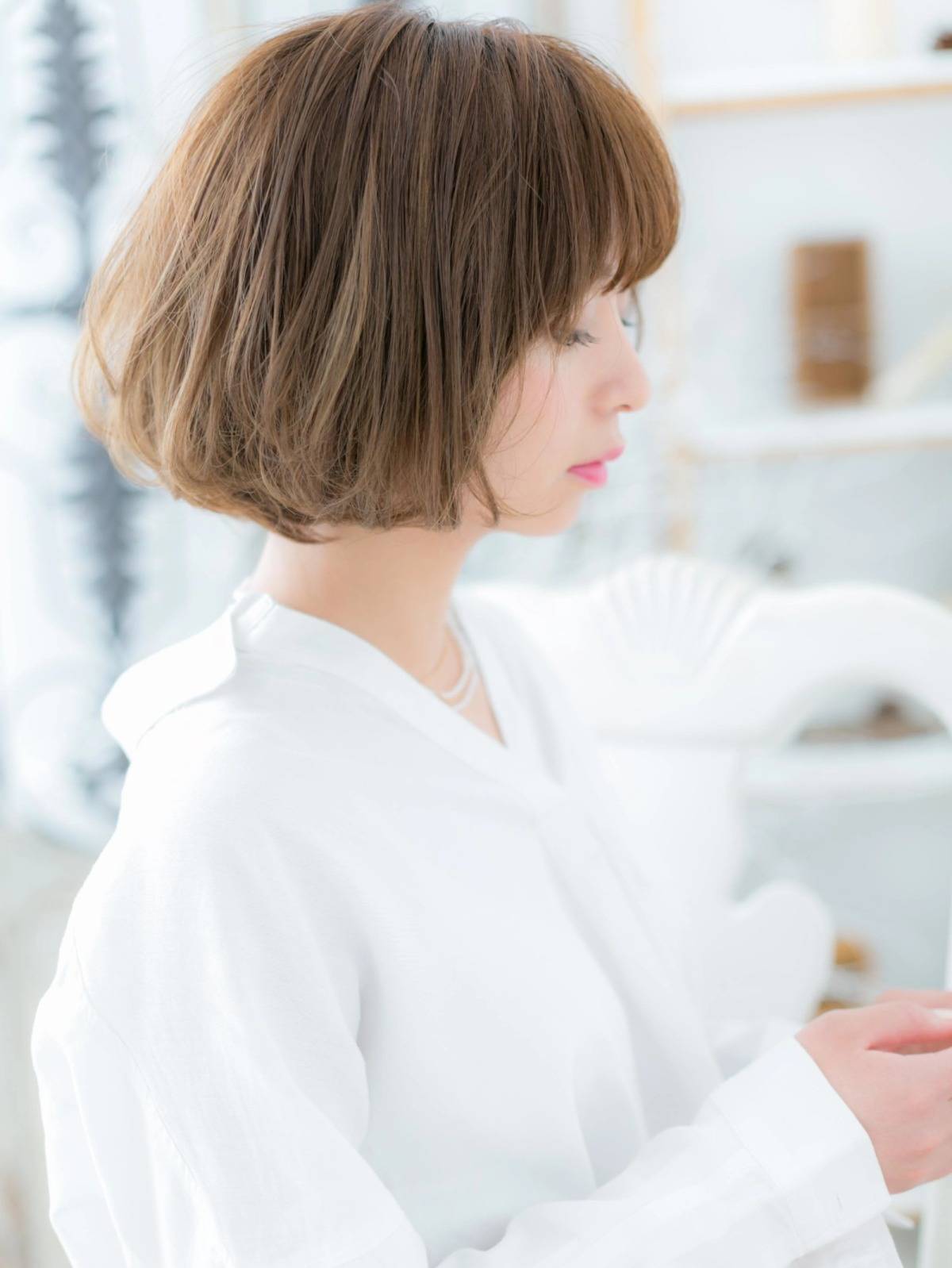 丸みのあるマッシュボブ