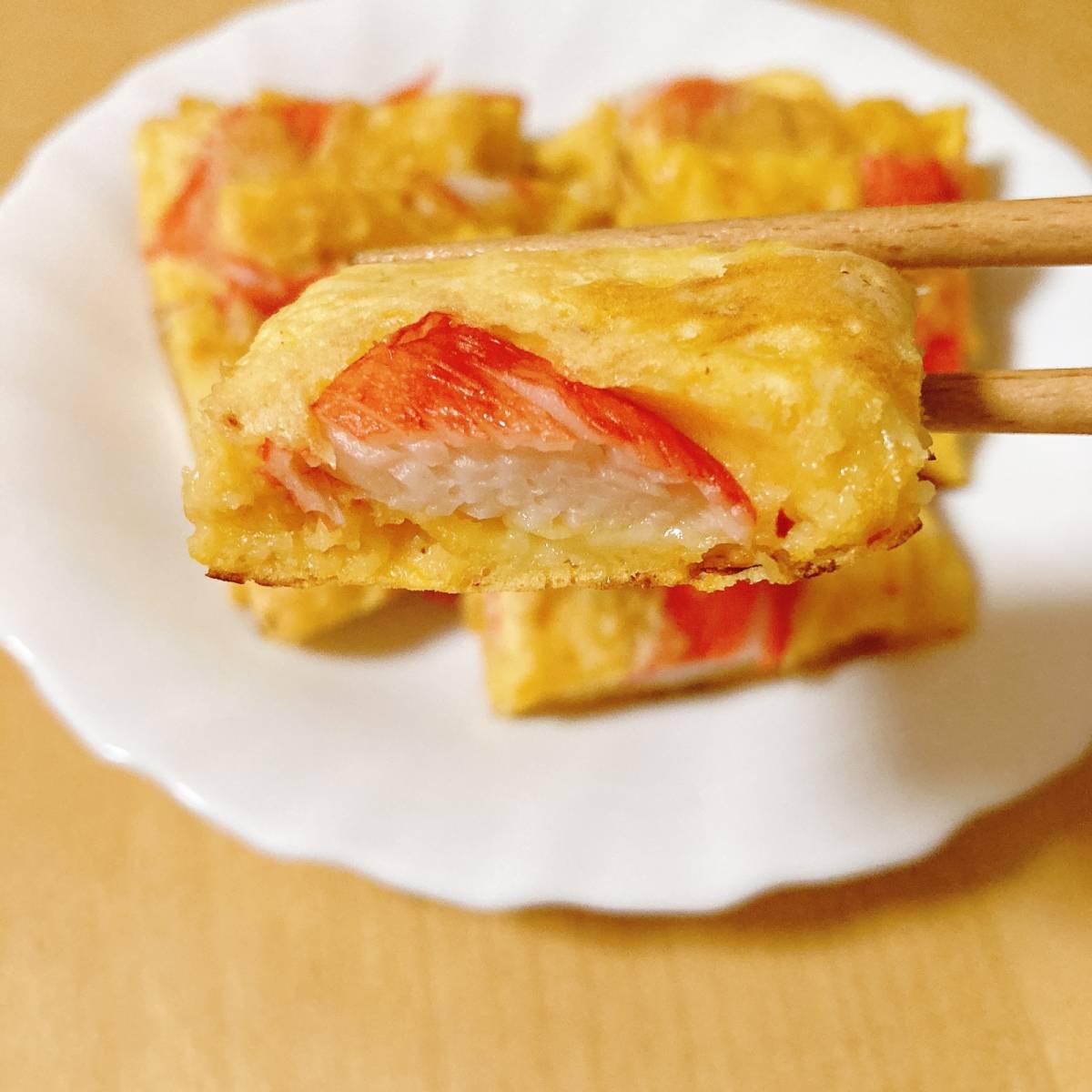 いちまさ公式の「カニかまチーズチヂミ」のレシピ