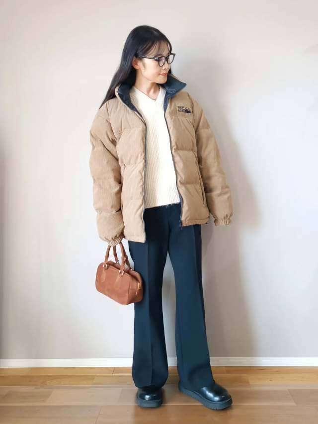 バイカラーのダウンを主役にする♡