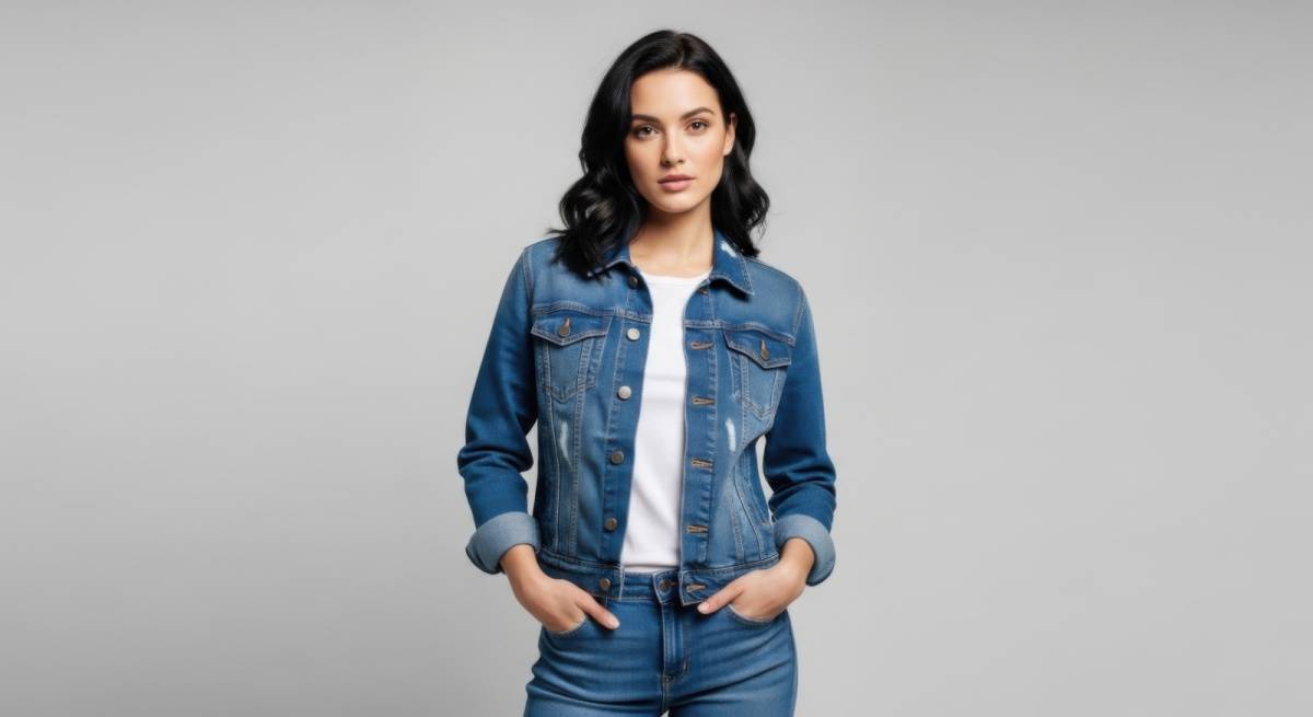 デニムコーデの女性