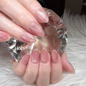  ピンクゴールドネイル 