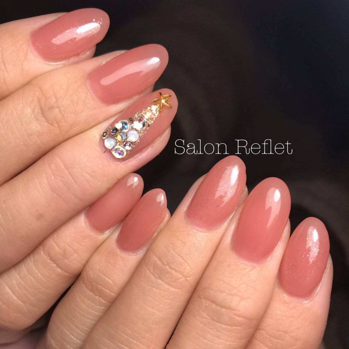 オレンジピンクネイル