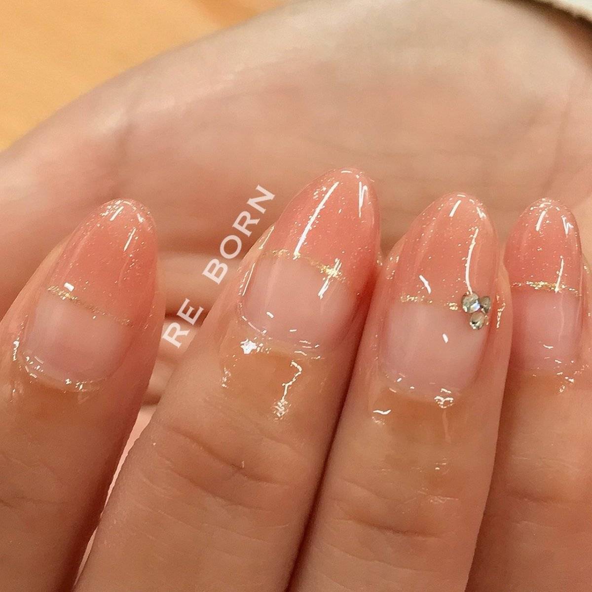 オレンジピンクネイル