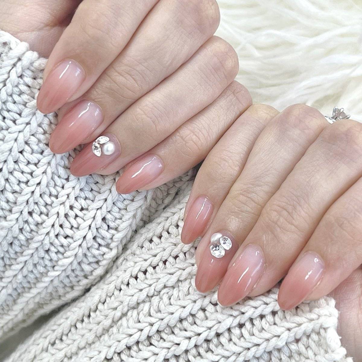 オレンジピンクネイル