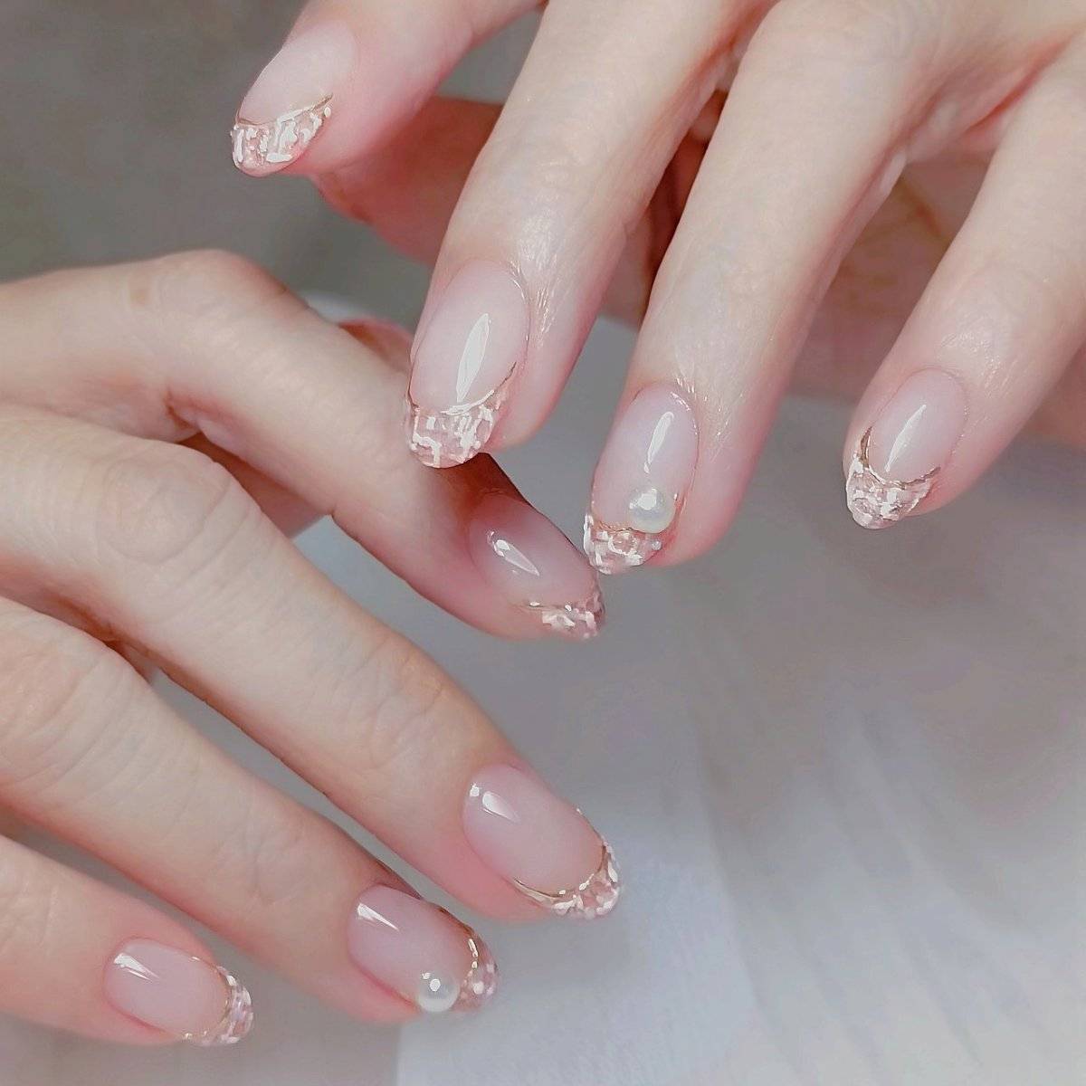 オレンジピンクネイル