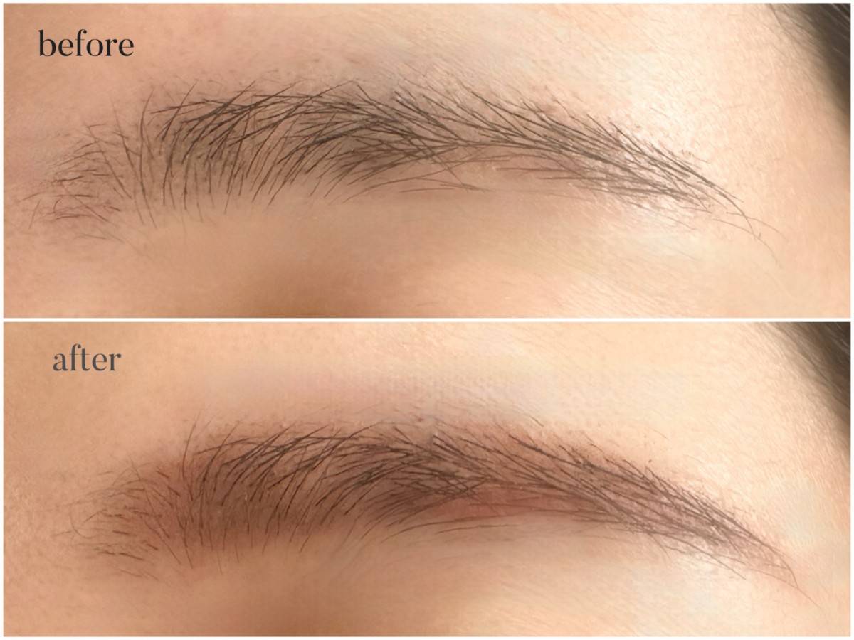 Enamor　イージーニュアンスアイブロウパウダー　02ピンクブラウンの仕上りイメージ