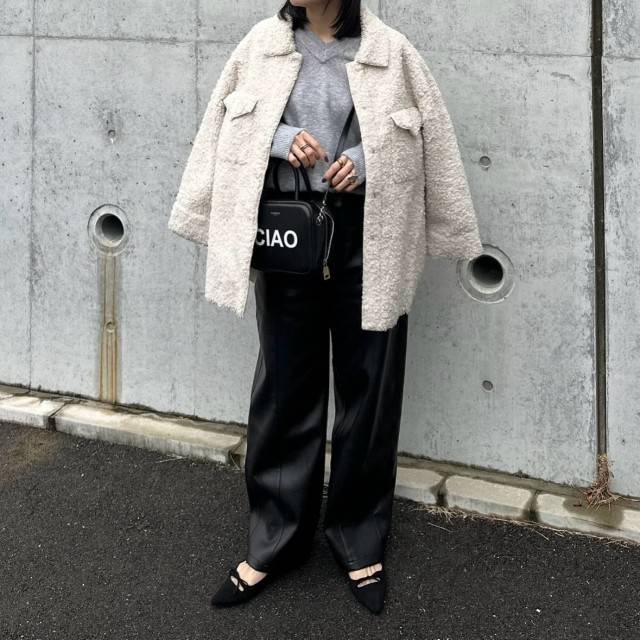 ボアアウターを肩掛けする！