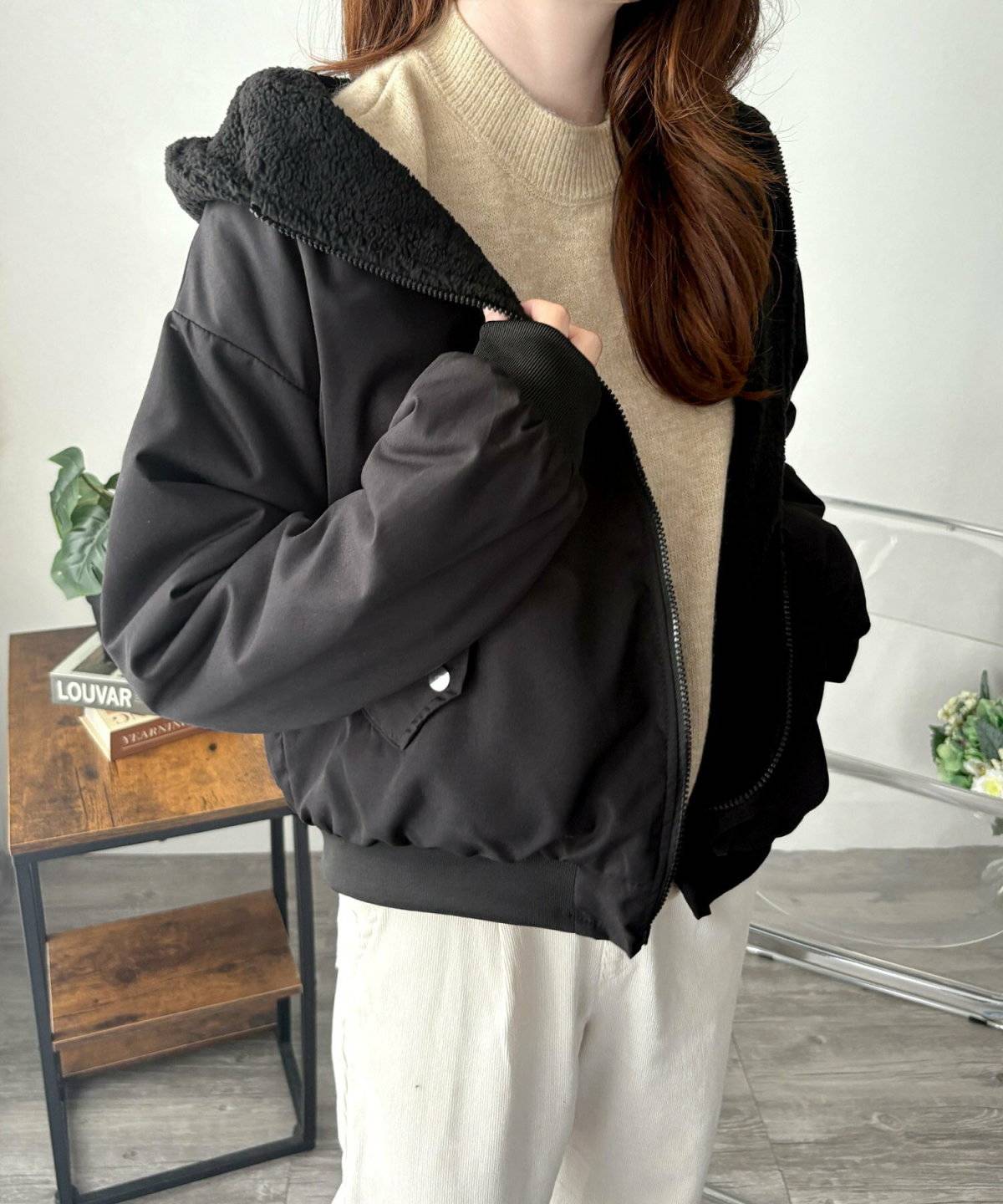 冬コーデの女性