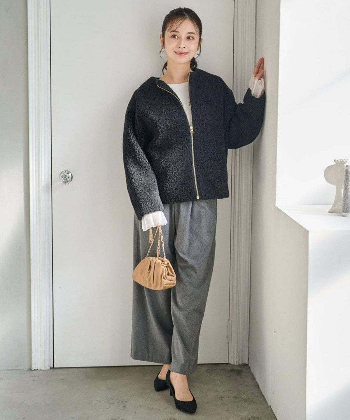 冬コーデの女性