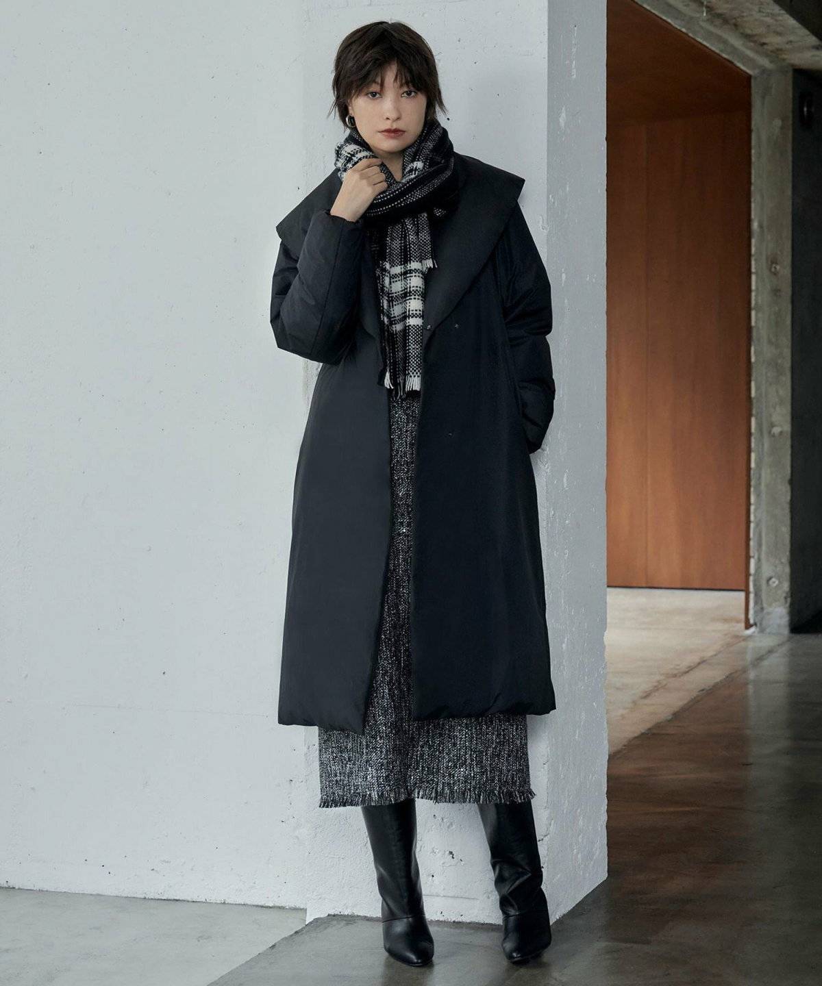 ダウンコートコーデ