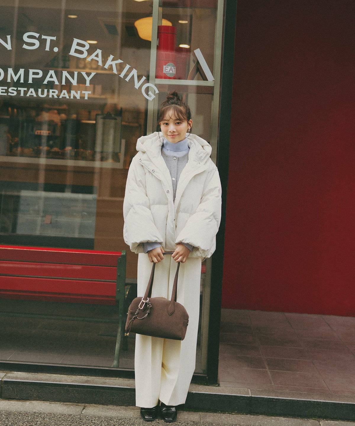 ダウン×パンツ